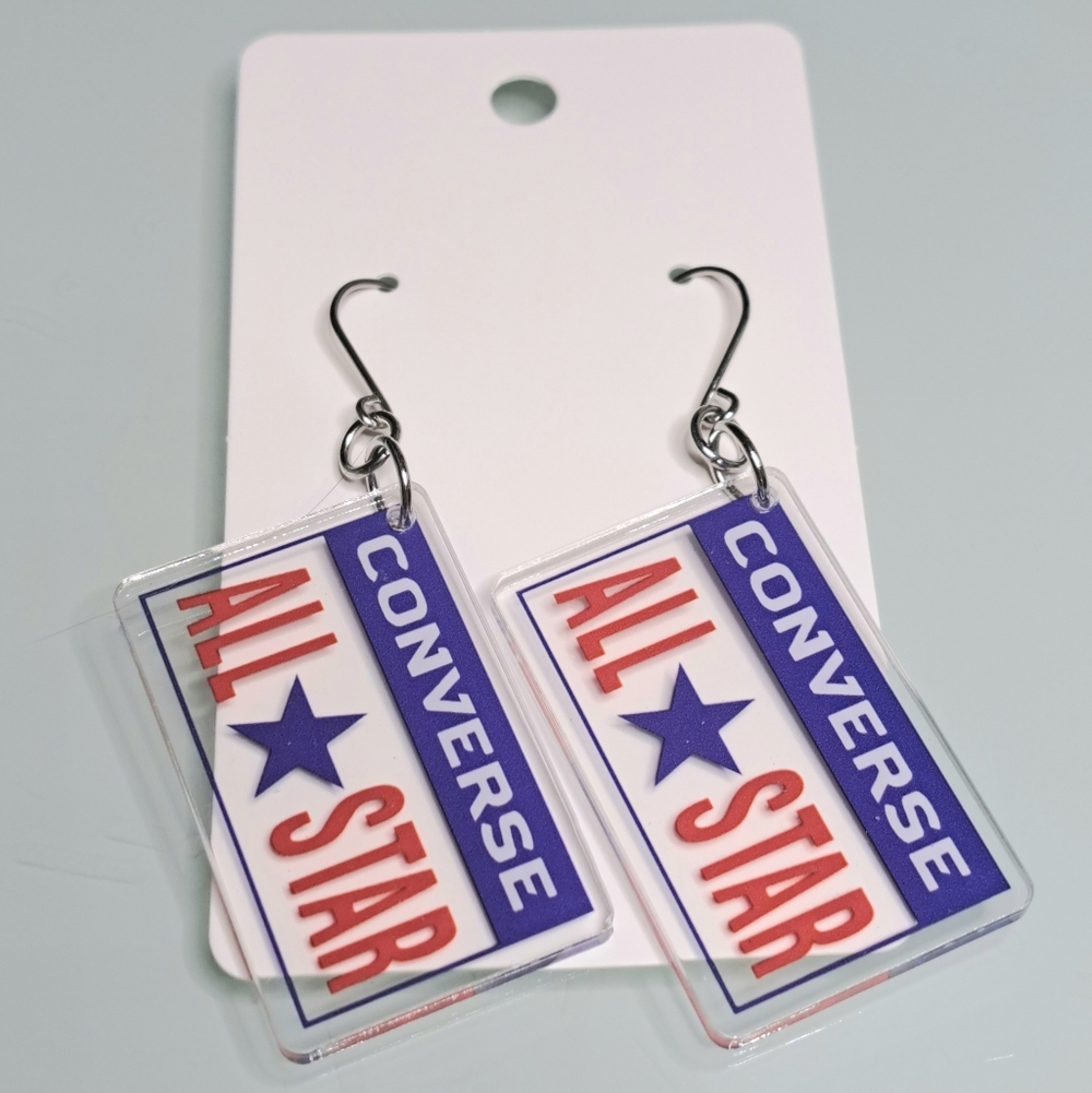 Converse Logo Earrings With Stainless Steel Ear Wires